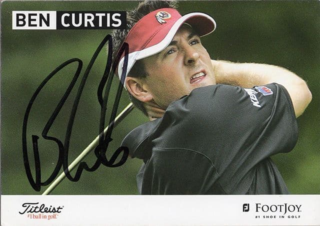 Ben Curtis, signed 6x4 inch promo card.