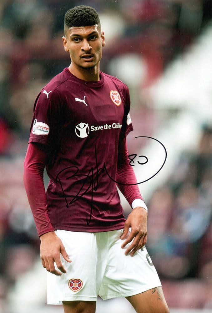Bjorn Johnsen, Hearts, signed 12x8 inch photo.