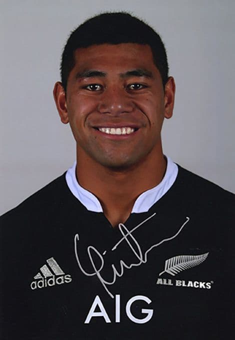 Charles Piutau, New Zealand All Blacks, signed 12x8 inch photo.