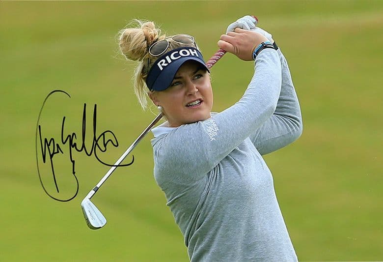 Charley Hull, English golfer, signed 12x8 inch photo.