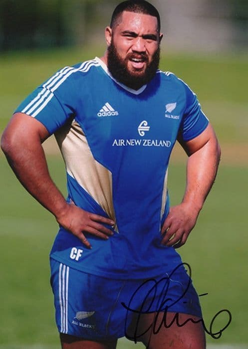 Charlie Faumuina, New Zealand All Blacks, signed 7x5 inch photo.
