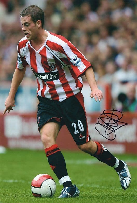Chris Armstrong, Sheffield Utd, signed 12x8 inch photo.(2)