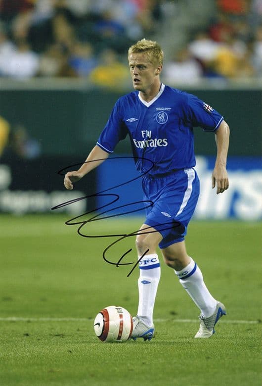 Damien Duff, Chelsea, signed 12x8 inch photo.