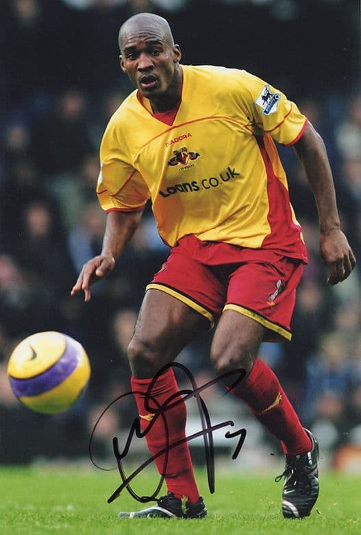 Damien Francis, Watford, signed 12x8 inch photo.