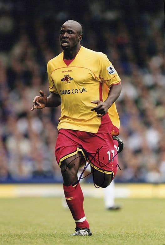 Dan Shittu, Watford, signed 12x8 inch photo.