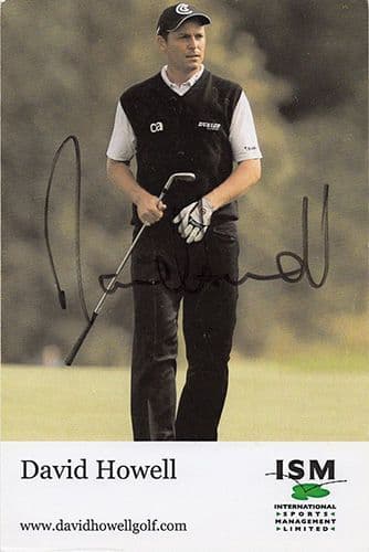 David Howell, English golfer,  signed 6x4 inch promo card.