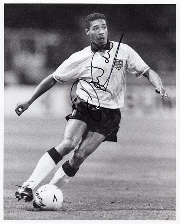 Des Walker, England, signed 10x8 inch press photo.