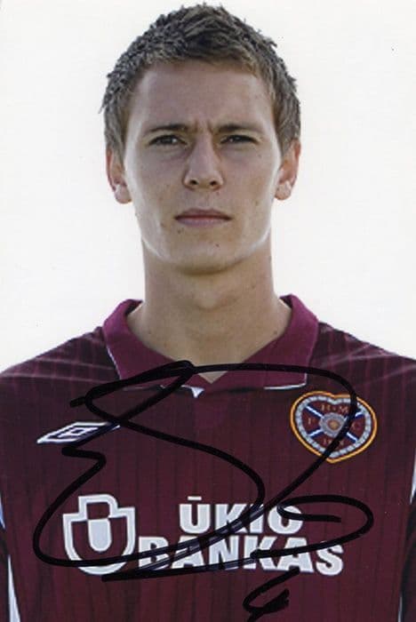 Eggert Jonsson, Hearts, signed 6x4 inch photo.