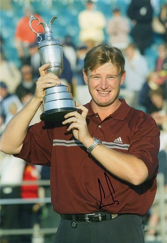 Ernie Els, Open Championship 2002 Muirfield, signed 12x8 inch photo.