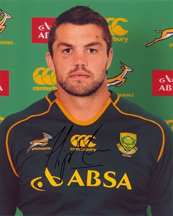 Flip van der Merwe, South Africa, signed 10x8 inch photo.(2)