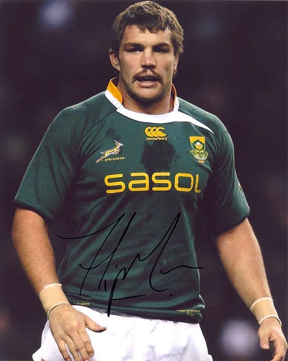 Flip van der Merwe, South Africa, signed 10x8 inch photo.