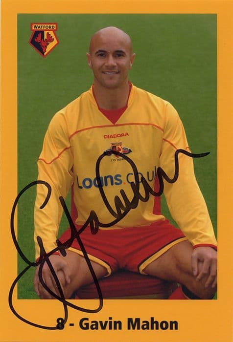 Gavin Mahon, Watford, signed 6x4 inch photo.