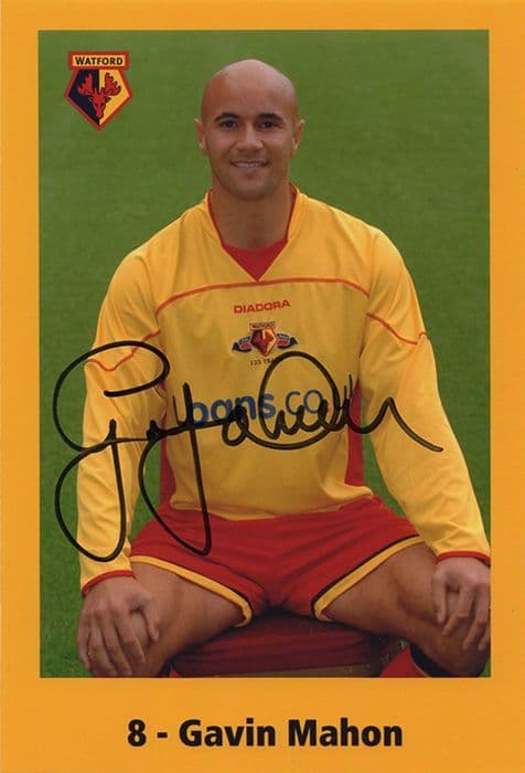 Gavin Mahon, Watford, signed 6x4 inch photo.(2)