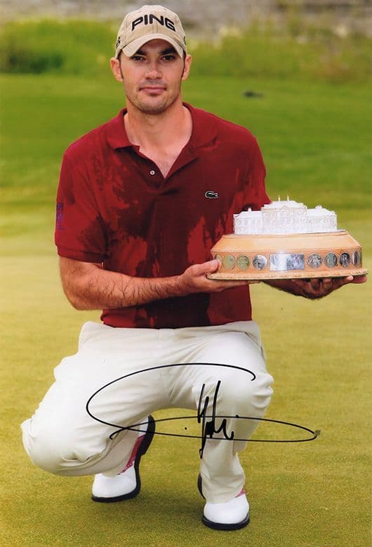 Gregory Havret, French golfer, signed 12x8 inch photo.