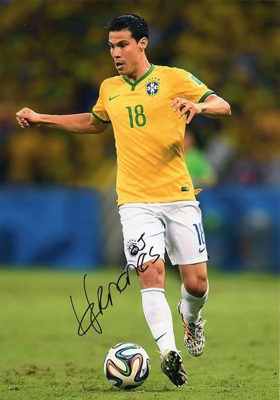 Hernanes, Brazil, Inter Milan, Lazio, signed 12x8 inch photo. (approx)