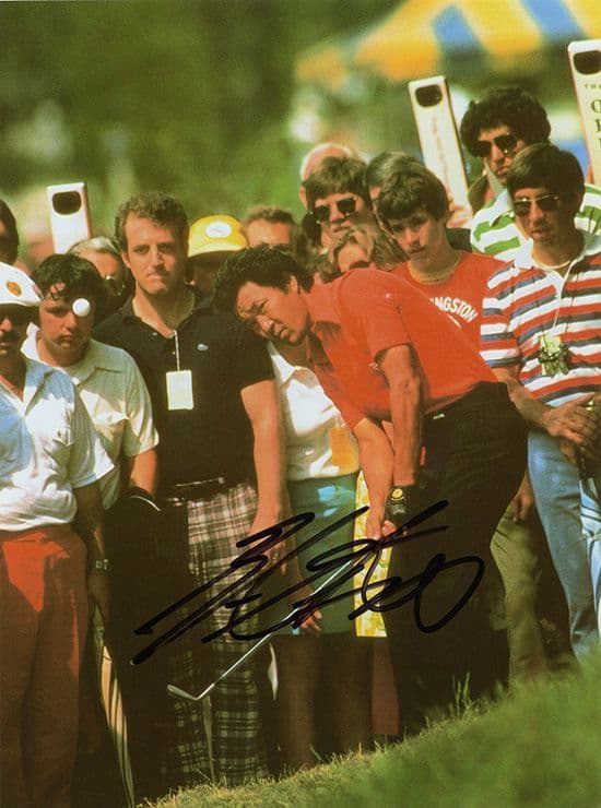 Isao Aoki, Japanese golfer, signed 8x6 inch photo.