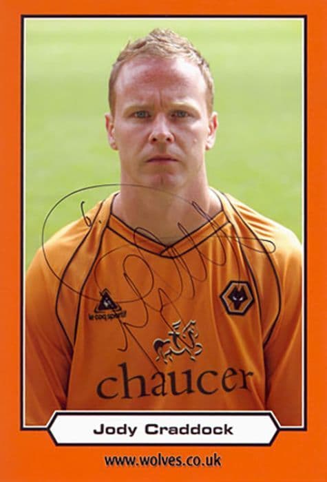 Jody Craddock, Wolves, signed 6x4 inch photo.