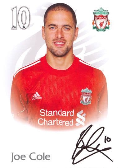 Joe Cole, Liverpool, signed 8.25x5.75 inch photo.(pre-print)
