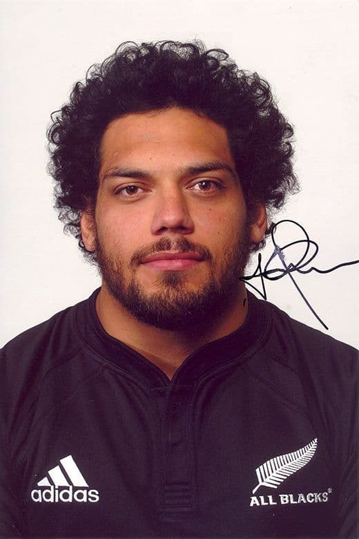 John Afoa, New Zealand All Blacks, signed 12x8 inch photo.
