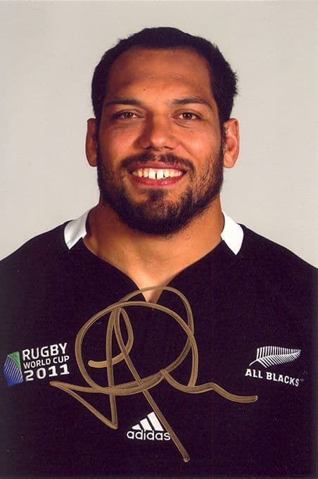 John Afoa, New Zealand All Blacks, signed 6x4 inch photo.
