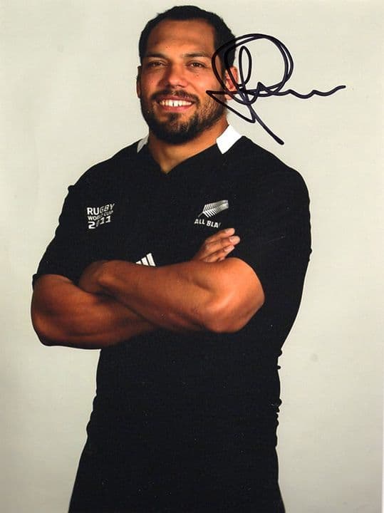 John Afoa, New Zealand All Blacks, signed 8x6 inch photo.
