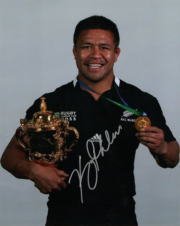 Keven Mealamu, New Zealand All Blacks, signed 10x8 inch photo.