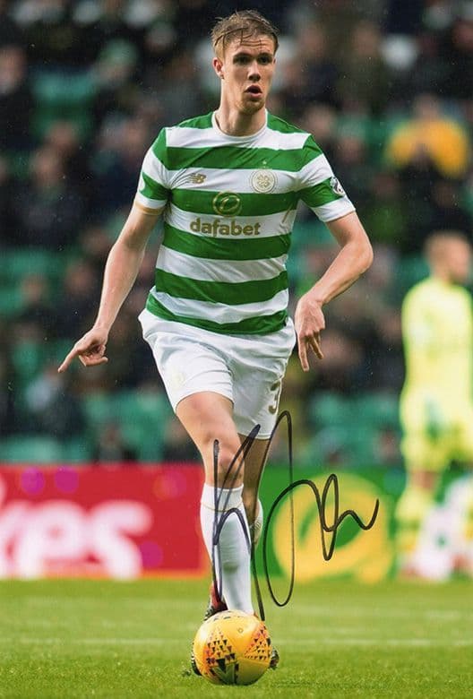 Kristoffer Ajer, Glasgow Celtic, signed 12x8 inch photo.