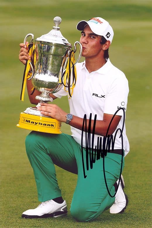 Matteo Manassero, signed 12x8 inch photo. (2)