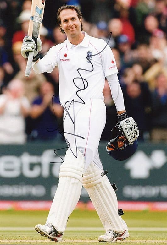 Michael Vaughan, England, signed 12x8 inch photo.