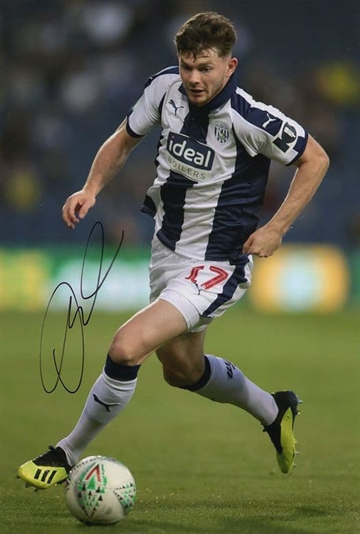 Oliver Burke, West Brom & Scotland, signed 12x8 inch photo.