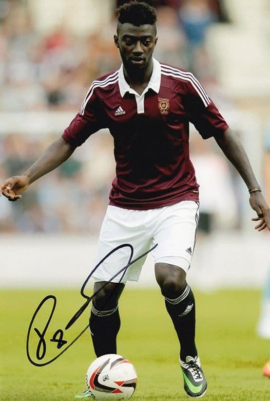 Prince Buaben, Hearts, signed 12x8 inch photo.