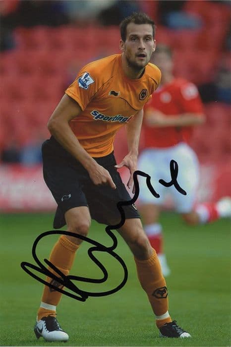 Roger Johnson, Wolves, signed 6x4 inch photo.