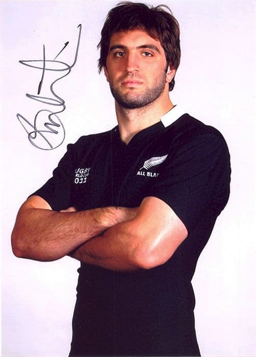 Samuel Whitelock, New Zealand All Blacks, signed 7x5 inch photo.