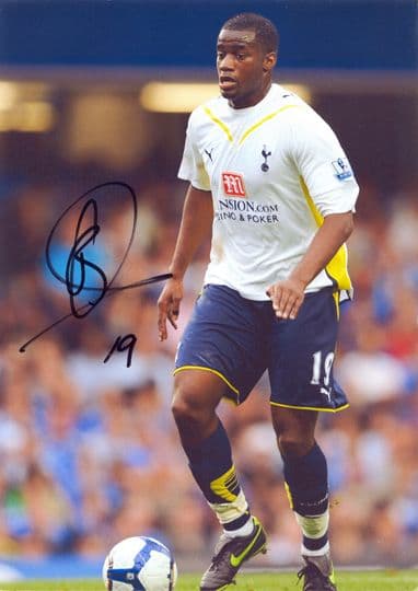 Sebastien Bassong, Tottenham Hotspur, signed 12x8 inch photo.(2)
