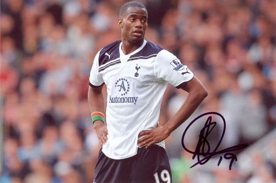 Sebastien Bassong, Tottenham Hotspur, signed 12x8 inch photo.