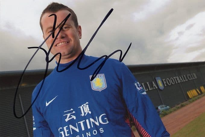 Shay Given, Aston Villa, signed 6x4 inch photo.