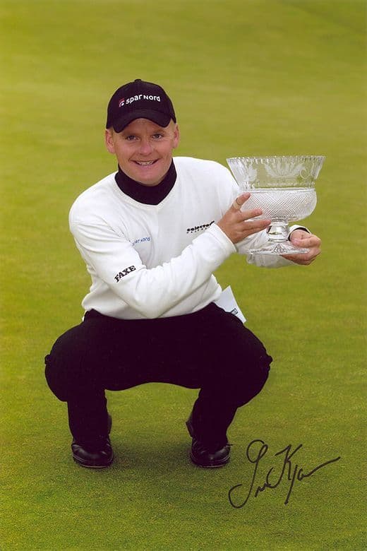 Soren Kjeldsen, Danish golfer, signed 12x8 inch photo.