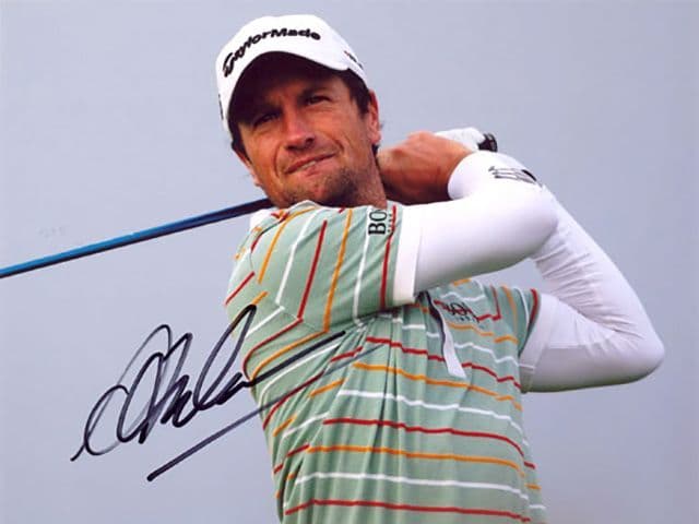 Steve Webster, English golfer, signed 8x6 inch photo.
