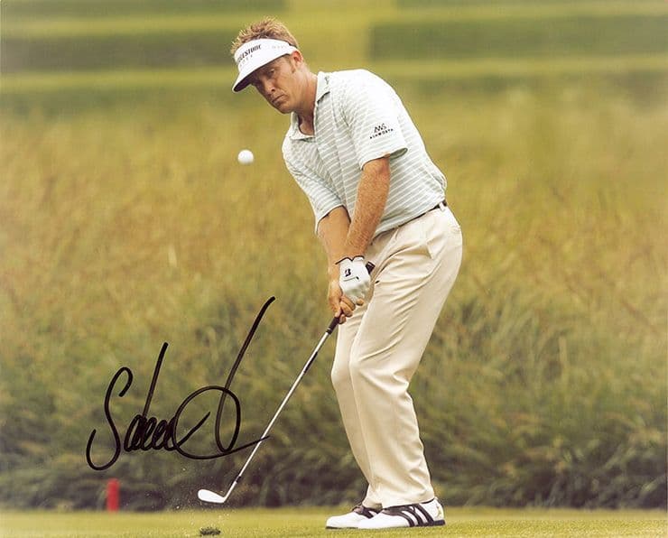 Stuart Appleby, Australian golfer, signed 10x8 inch photo.
