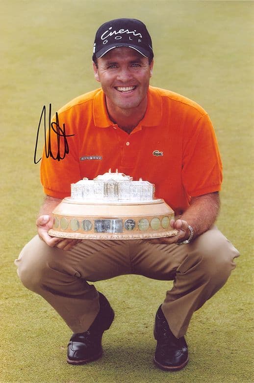Thomas Levet, French golfer, signed 12x8 inch photo.