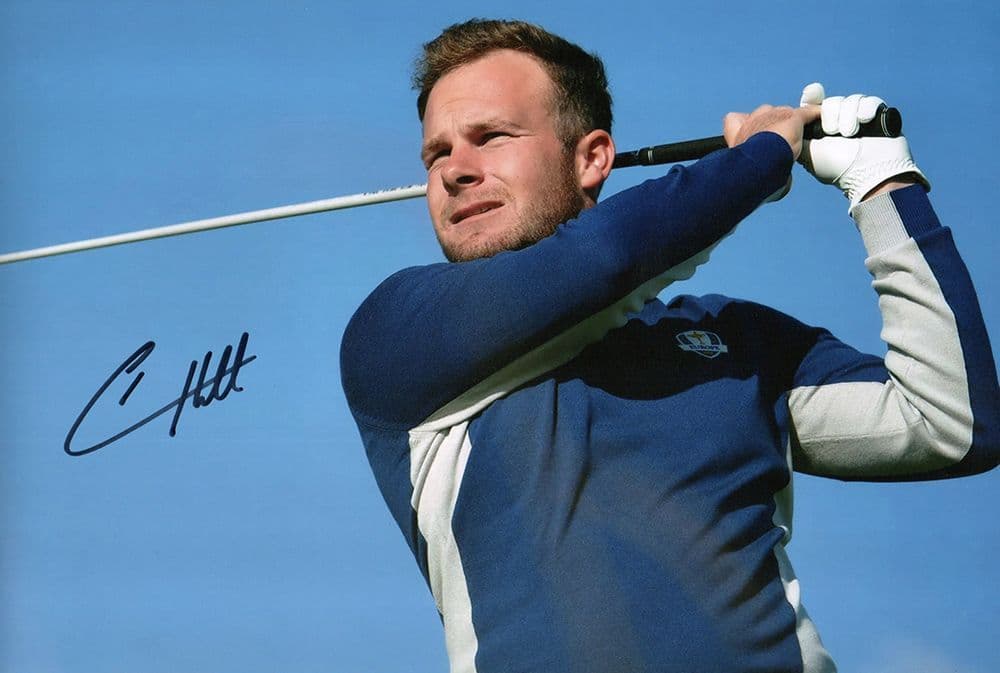 Tyrrell Hatton, Ryder Cup 2018 Paris, signed 12x8 inch photo.