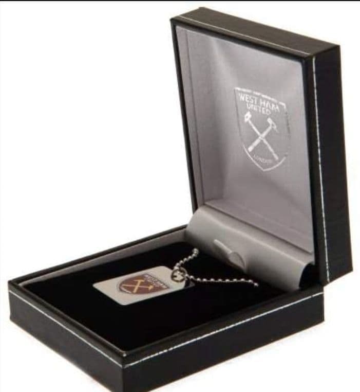 West Ham Utd FC stainless steel dog tag & chain.