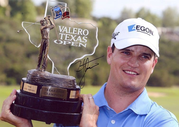 Zach Johnson, Valero Texas Open 2008, signed 11x8 inch photo.