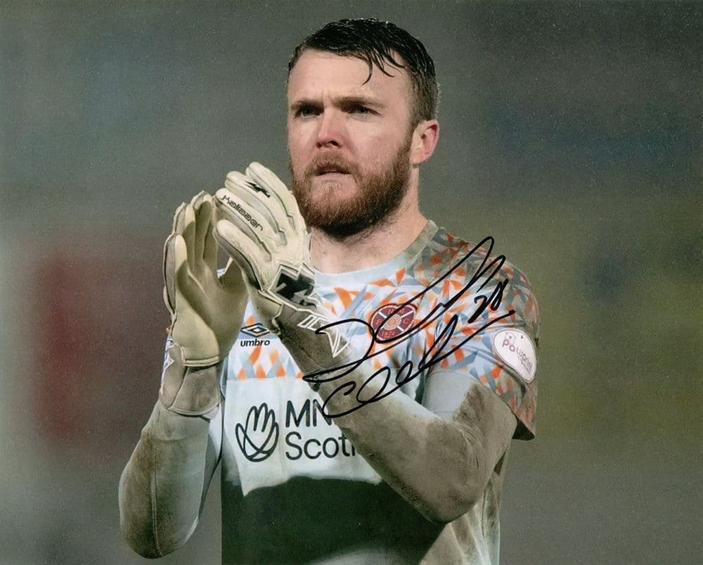 Zander Clark, Hearts, signed 10x8 inch photo.